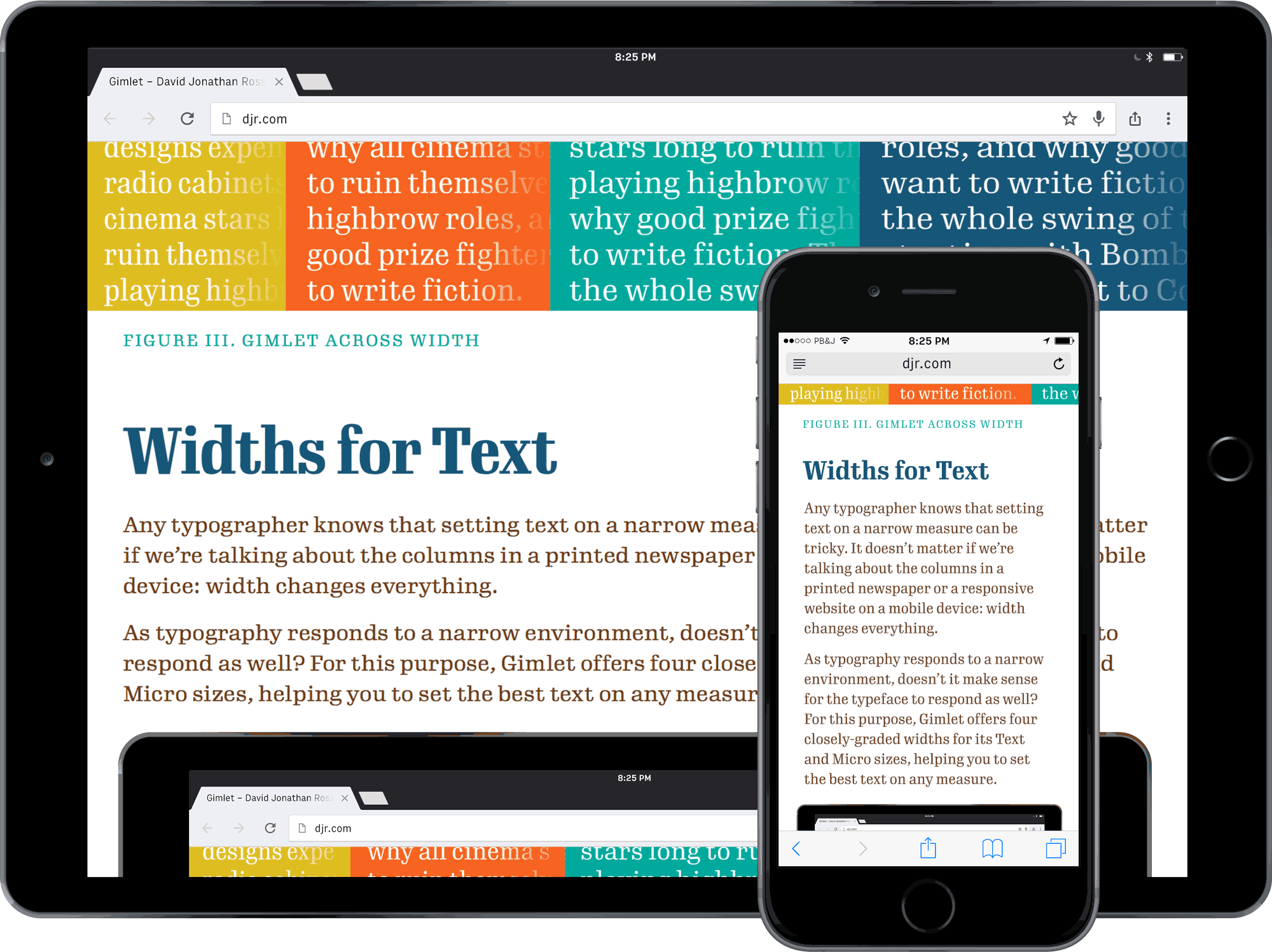 Gimlet widths in responsive design.